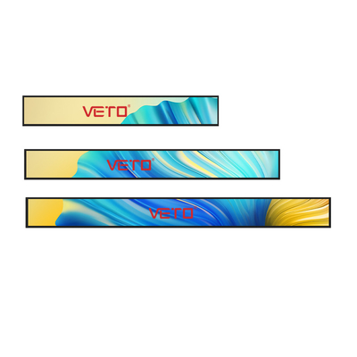VETO настройка размера растянутый бар LCD экрана рекламные полки на крыше цифровые вывески для супермаркета
