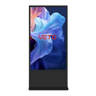 Качество VETO 32-86 дюймовые цифровые вывески на полу с разрешением 4K Android OS и инфракрасным сенсором для рекламы в помещениях завод